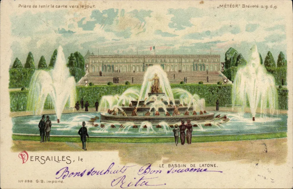 Versailles, der Bassin de Latone — MÉTÉOR Breveté s.g.d.g. N° 698 G.B. importiert - Vorderseite