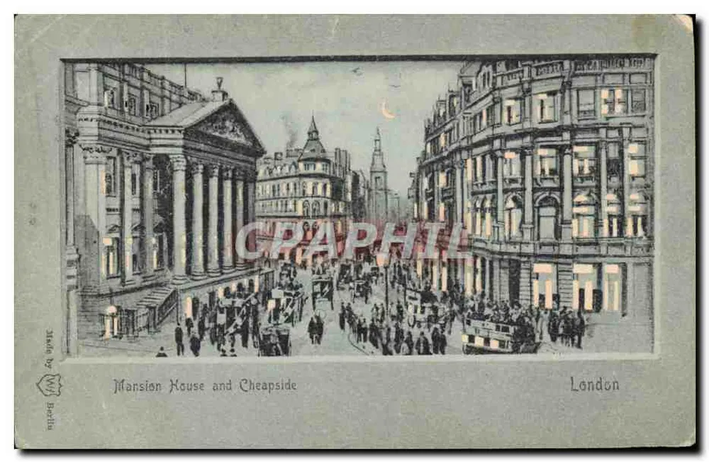Mansion House und Cheapside — London — Verlag M. Borth - Vorderseite