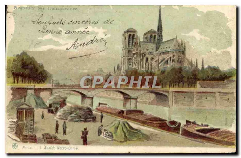 Paris — Apsis der Notre-Dame — anonymer Verleger, Nr. 6 - Vorderseite