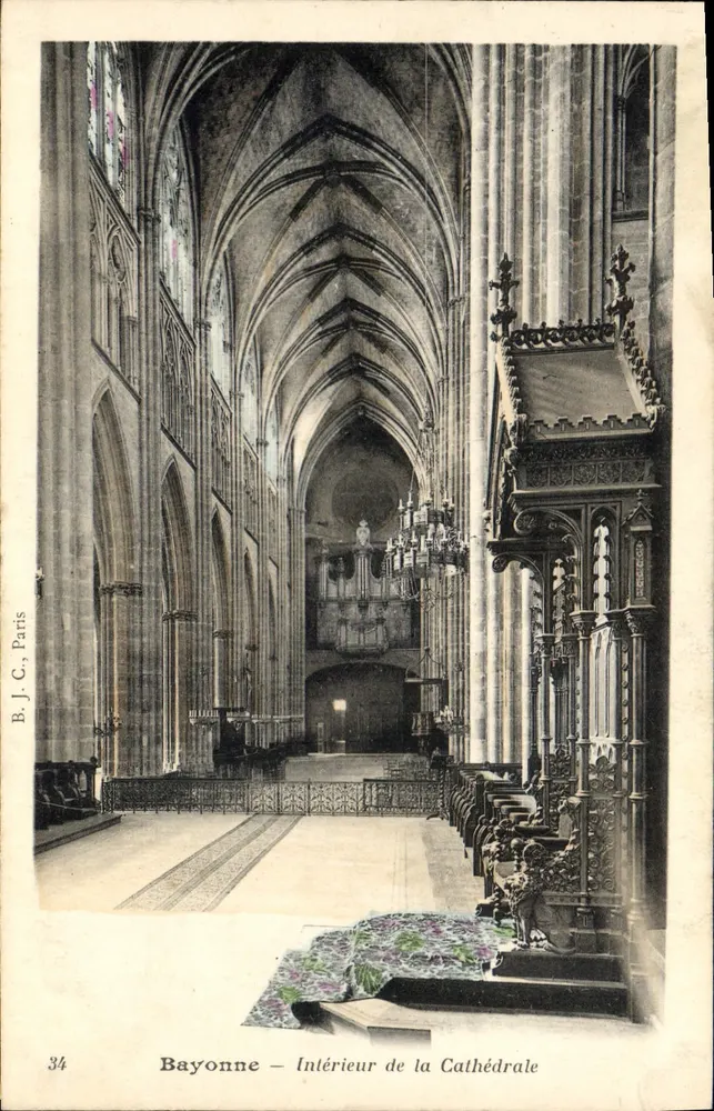 Bayonne — Innenansicht der Kathedrale — B.J.C. Paris, n°34 - Vorderseite