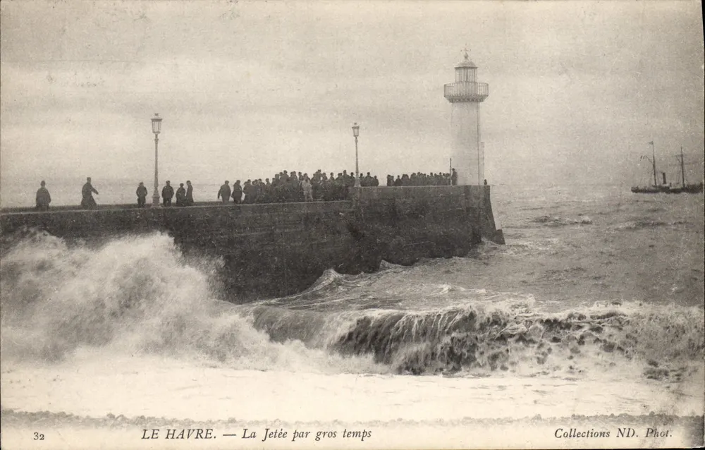 Le Havre — A Pontão em tempo de tempestade — Coleções ND. Fot. - Frente