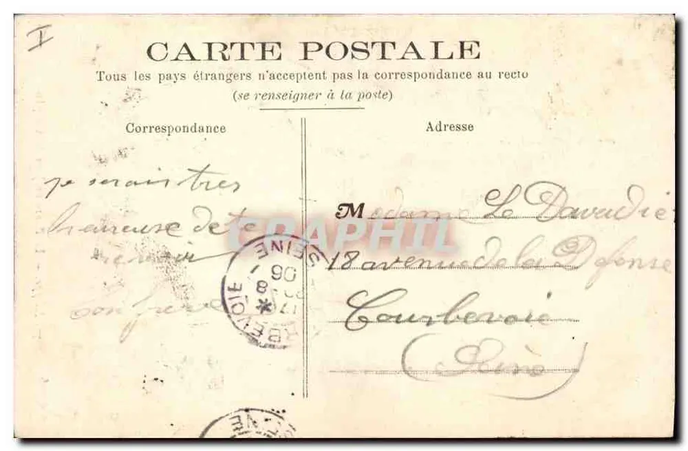 Dieppe — Der Leuchtturm an einem stürmischen Tag - Rückseite
