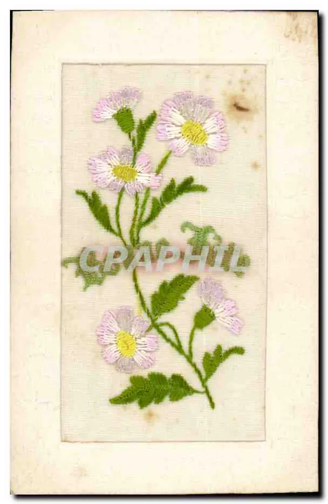 Flores bordadas — cartão postal de Sorgues — Louis de B. de R. - Frente