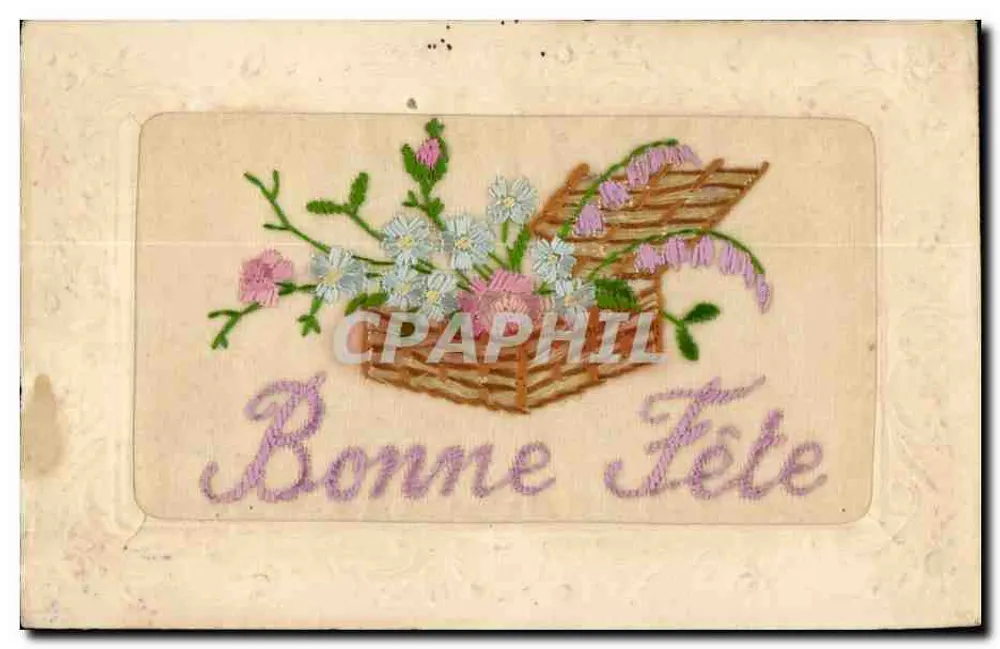 Arranjo de flores — Boa Festa — Paris, fabricação francesa - Frente