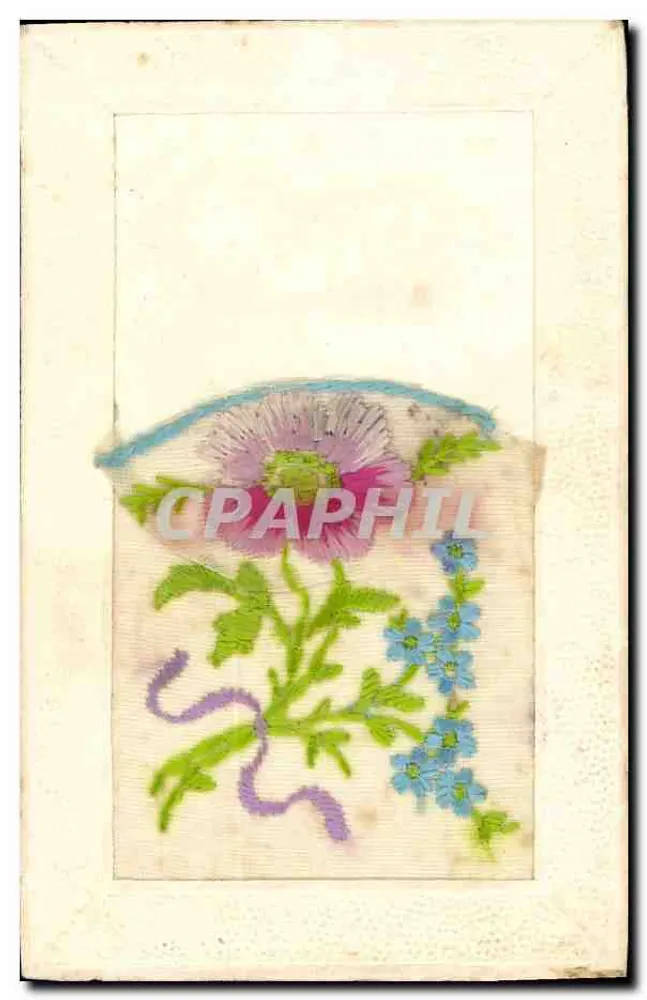 Flores bordadas — Lembrança da Síria — Fabricação Francesa - Frente