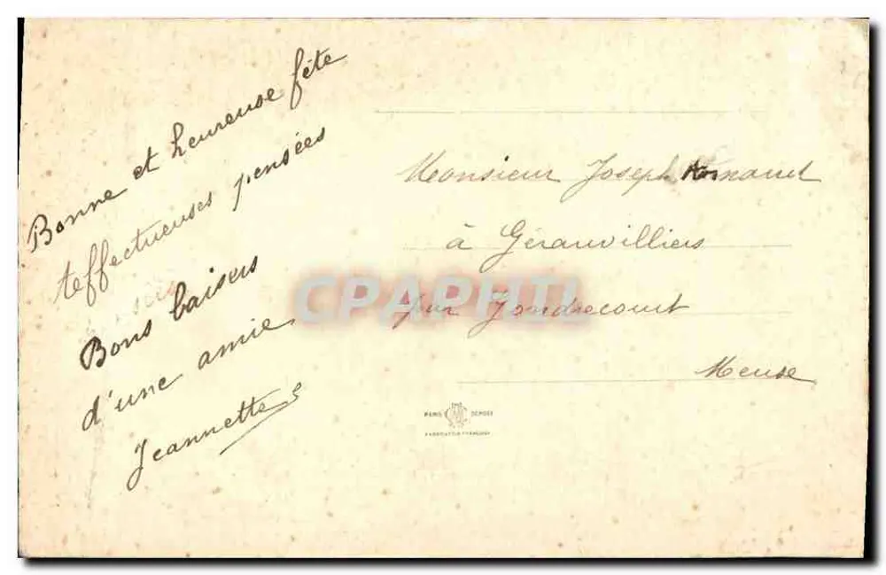 Fleur de broderie — motivo floral — editor R. SEMOIS, Associação Francesa - Verso