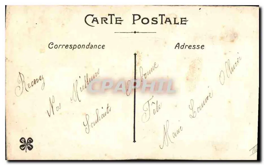 Flores e casa — Boa Festa — Carta Postal - Verso