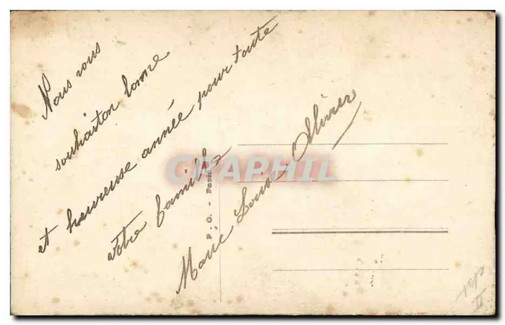 Efeu und Steigbügel gestickt — Frohe Weihnachten — Marie Louise Olmier - Rückseite