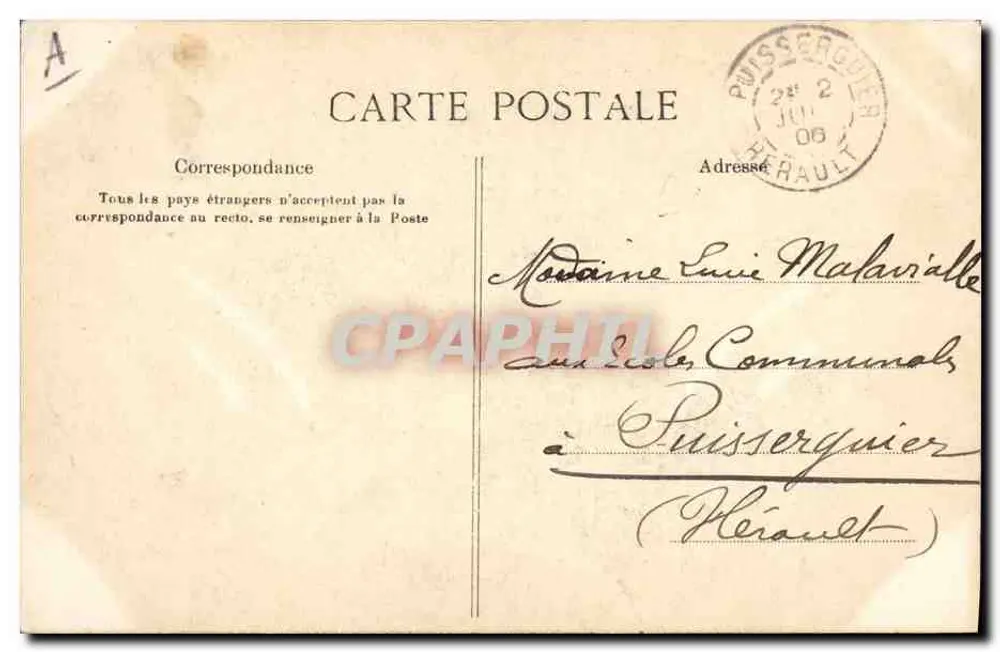 Vieillard dos arredores de CONCARNEAU — (Estudo de Tipos) — Coleção Villard, Quimper, n°1095 - Verso