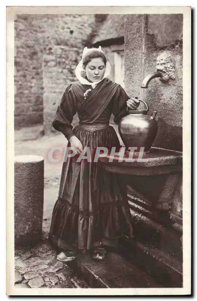 Jovem de Plouescat — Costumes, Mœurs e Costumes Bretões — Editor Letellier, Paris - Frente