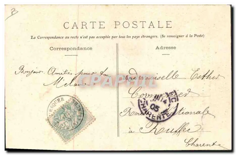 Gegend von Guérande - SAILLÉ — Verheiratetes Paar, Brautjungfer und Trauzeugen — Sammlung A. Thuret, Verlag, Nantes - Rückseite