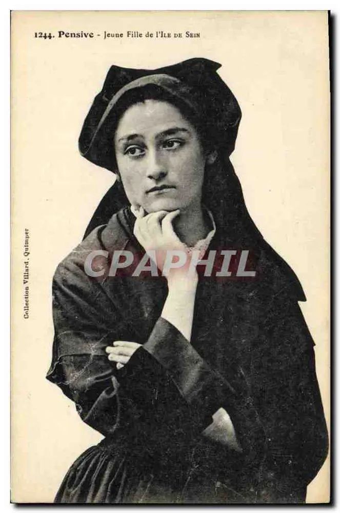 Junge Frau von der Île de Sein — Nachdenklich — Sammlung Villard, Quimper - Vorderseite