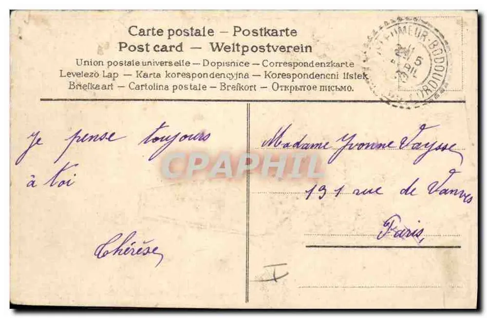Flores e pinto — J.C. PARIS — n° 170 - Verso