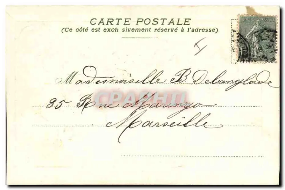 Flores de campanula — carta postal de felicitações — editor não visível - Verso