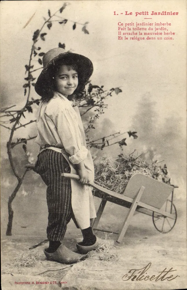 Der kleine Gärtner — Gedicht in Druck — Phototypie A. Bearenet & Cie, Nancy - Vorderseite