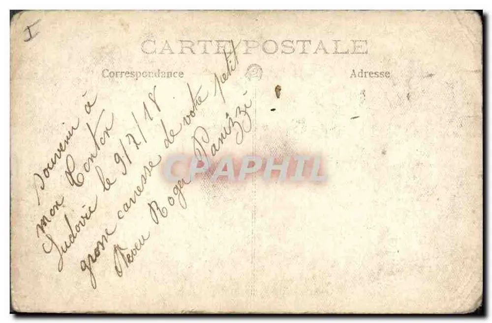 Dois meninos — estúdio — Carta postal - Verso
