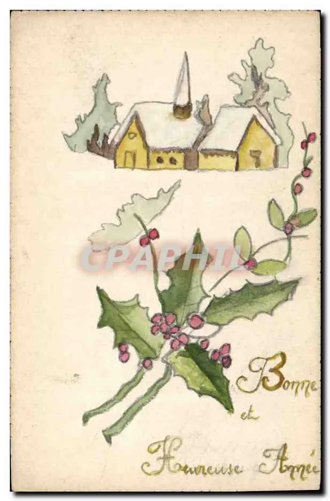Schneeviertel — Weihnachten — Illustrierte Karte - Vorderseite