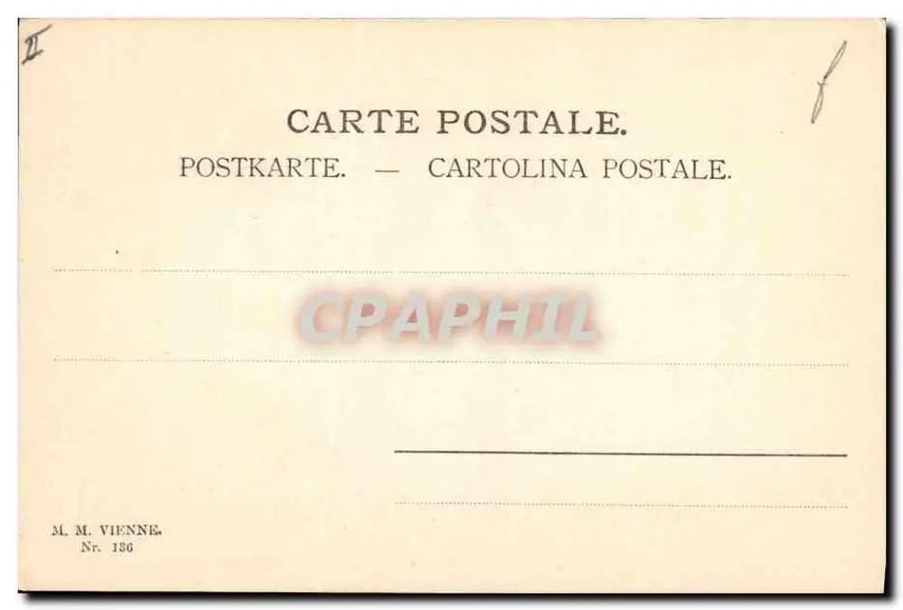 Zwei kleine Mädchen mit Schafen — pastorale Szene — M. M. Vienne, Nr. 136 - Rückseite