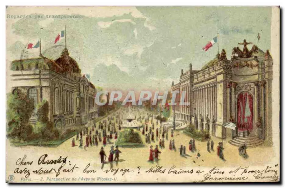 Paris — Perspective de l'Avenue Nicolas-II — Éditeur Germaine Comby, n°2 - Recto