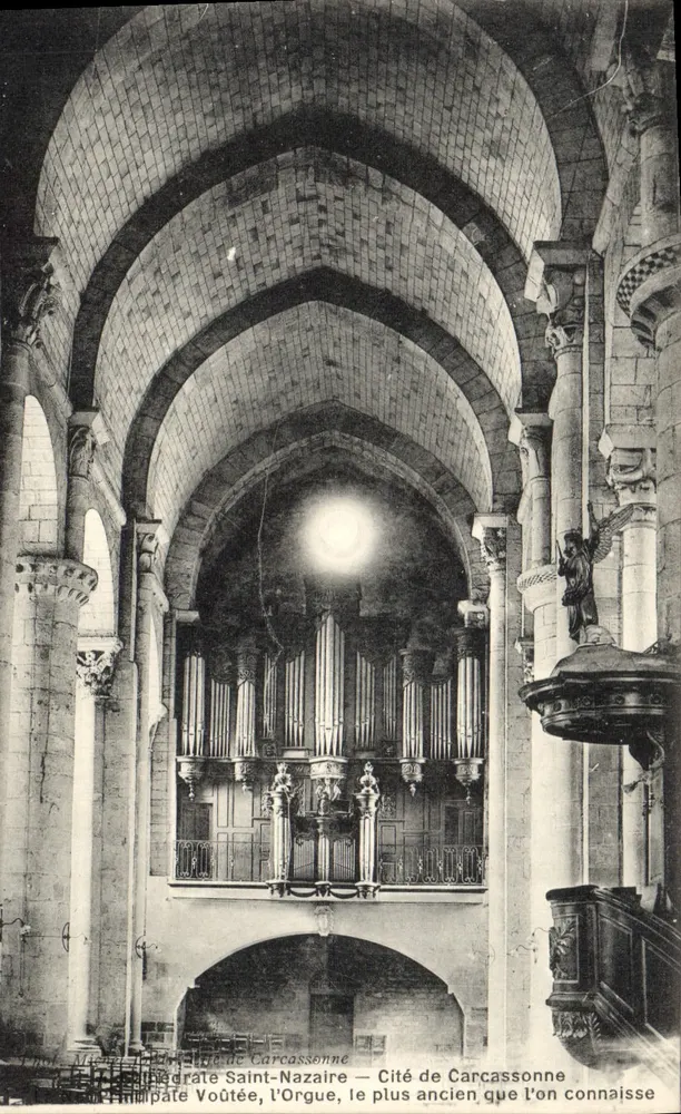 Kirche Saint-Nazaire — Stadt Carcassonne — Das älteste bekannte Orgel - Vorderseite