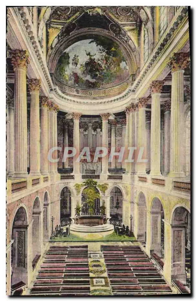 Binnenkant van de kerk Sainte-Marie-des-Feuillants in Versailles — uitzicht op de koor en de kuppel — uitgever Léonard Lévy - Voorkant