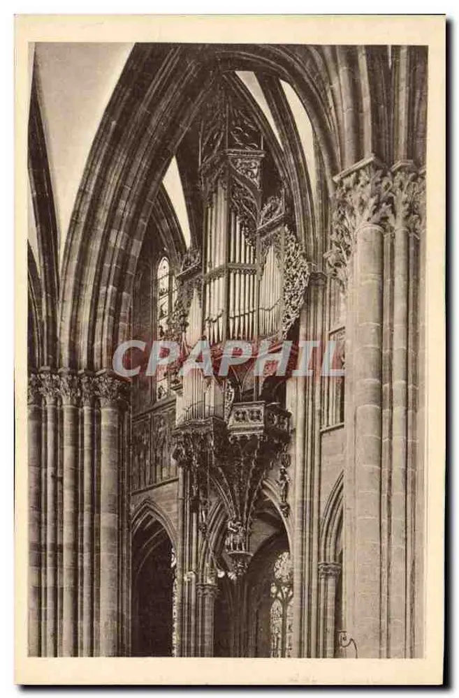 Catedral de Estrasburgo — O órgão — editor K. Nisterlang & Laumann, Estrasburgo - Frente