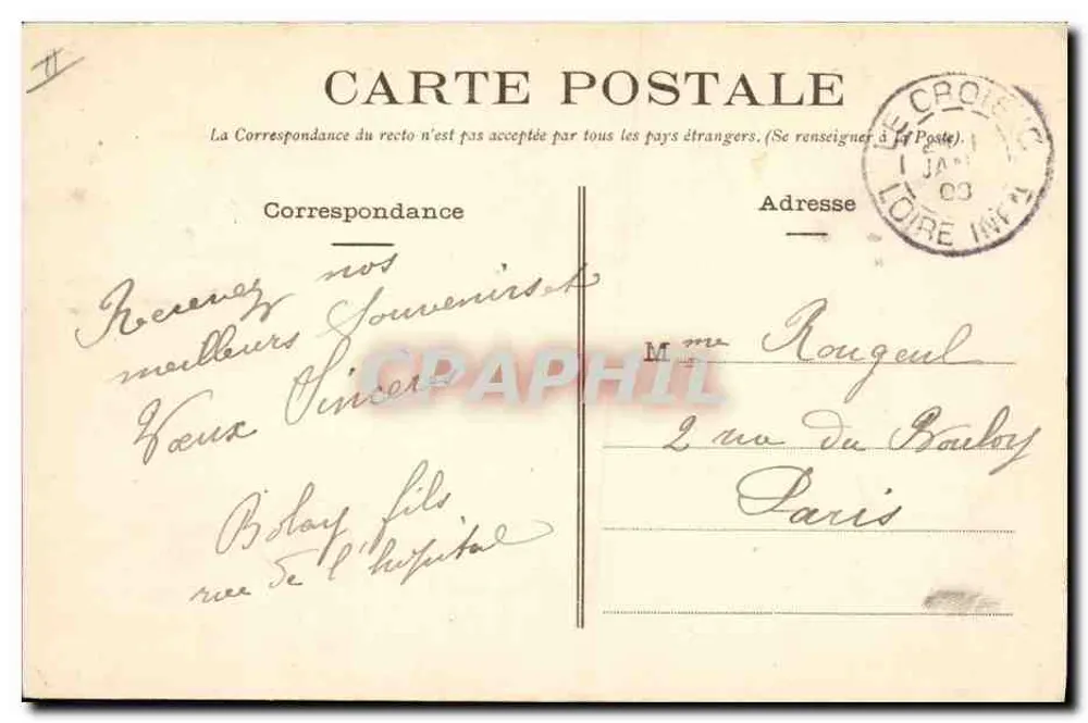 Le Croisic - O Farol da Jetée — Fototipia Vassellier - Nantes, n°993 - Verso