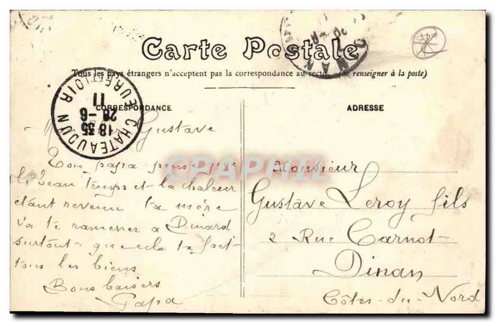 Châteaudun - La Rue Dunoise (Oktober 1870) — G.P. 6 — Verleger unbekannt - Rückseite