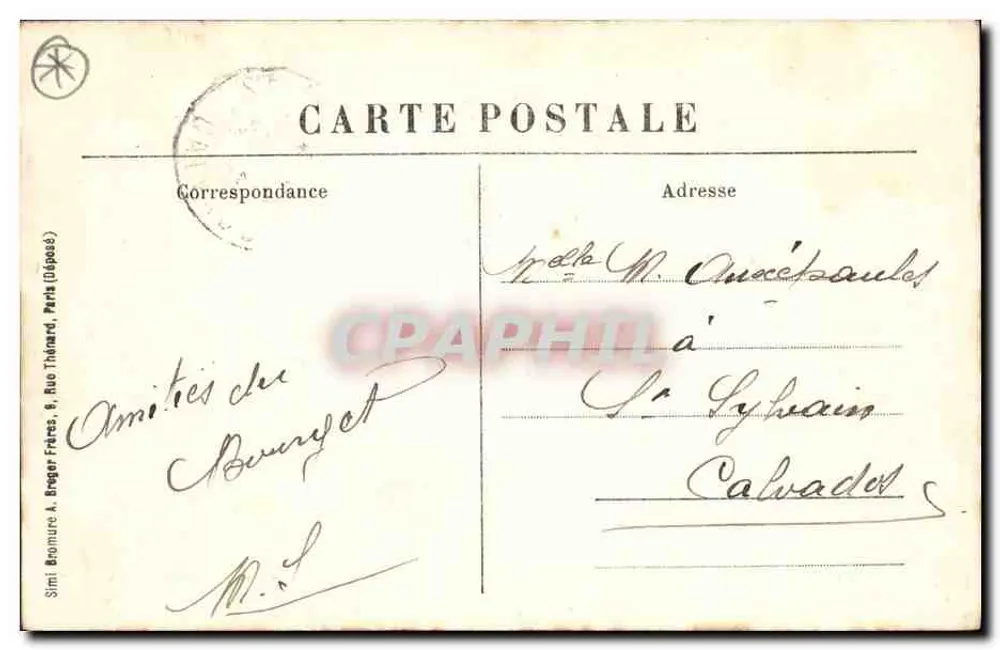 Le Bourget — Schlacht von 1870 — Verlag Simi Bonnure, n° 8 Rue Thionard, Marche (Département 06) - Rückseite