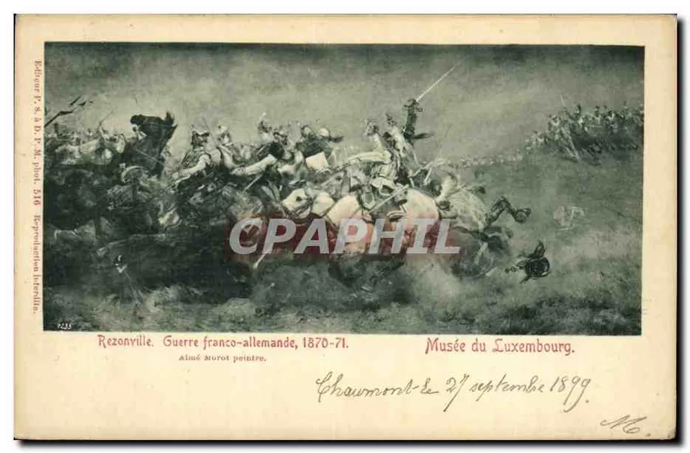 Rezonville. Deutsch-Französischer Krieg, 1870-71. — Gemälde von Aimé Morot — Musée du Luxembourg — Verlag P. & D. R. für 310 Reproduktion verboten. - Vorderseite