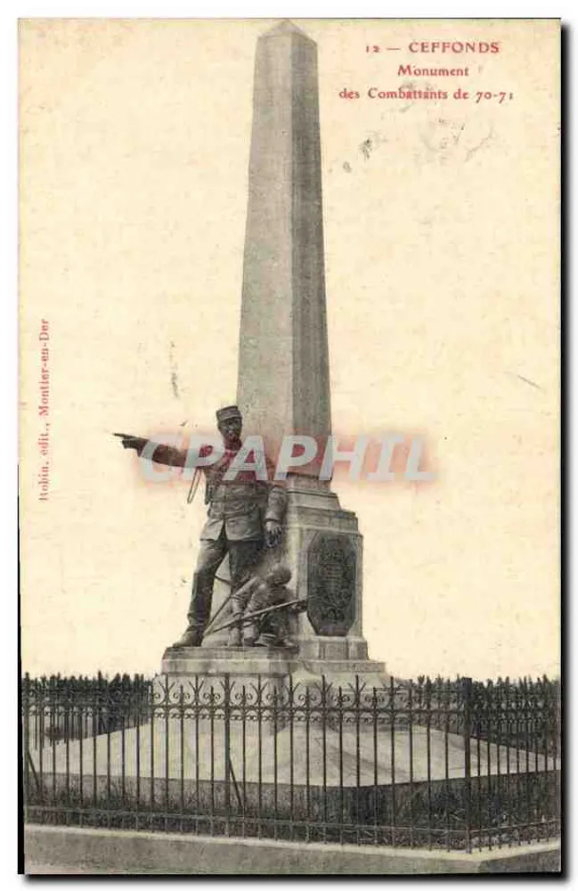 Ceffonds — Denkmal der Kämpfer von 70-71 — Verlag Robin, Montier-en-Der, n°12 - Vorderseite