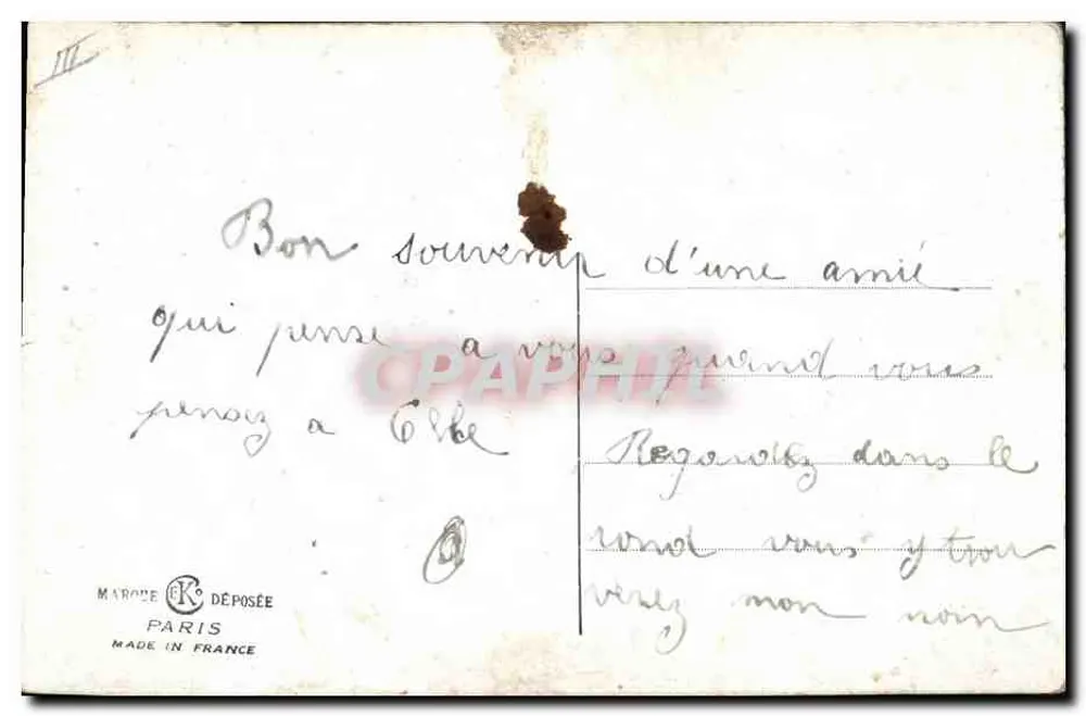 Peixe pulando — Paris — Marode Déposée - Verso