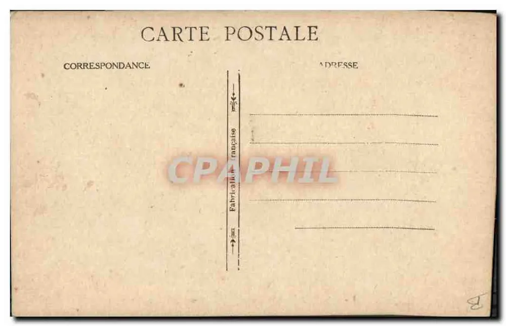 Bon Souvenir — cartão postal bordado com flor rosa — Fabricado na França - Verso