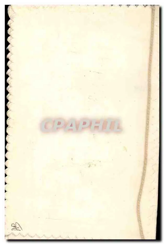 Bom Ano — cartão postal bordado com rosa e fita — editor desconhecido - Verso