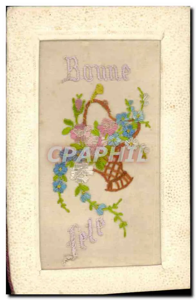Arranjo de flores — Boa festa — Carte postale antiga - Frente