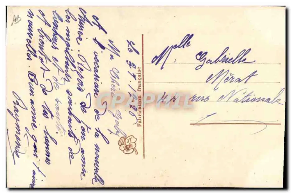 Ano Novo — Carta de desejo bordada — Fabrique Française - Verso