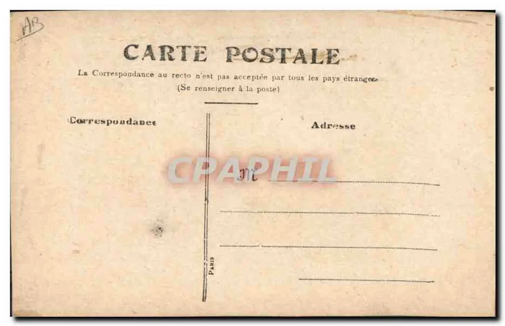Mille Baisers — gestickte Karte — Paris - Rückseite