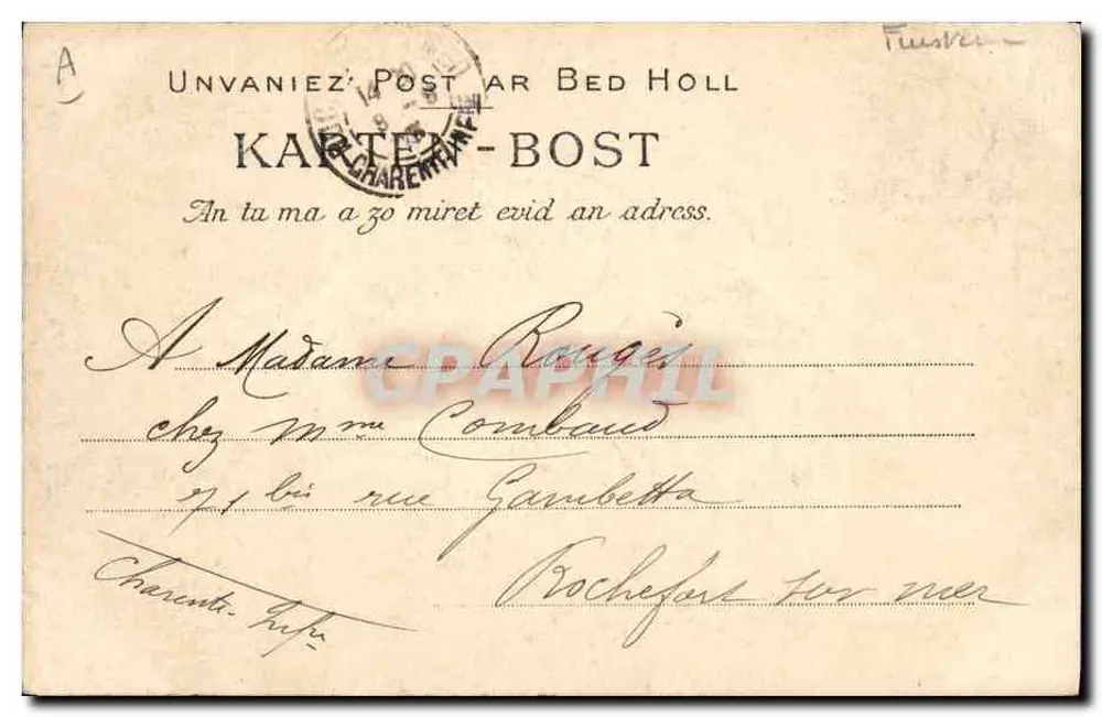 Frau und Kind aus Châteaulin — Sammlung Villand, Quimper — Nr. 1199 - Rückseite