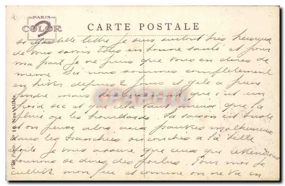 Infanterist Costaita — Oktober 1914 — Verlag Émile Repuis, Nr. 61 - Rückseite