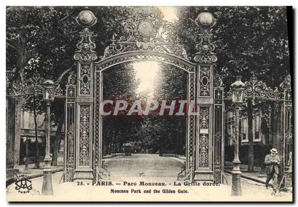 Paryż — Park Monceau — Złota Sieć. — Fototypia L'Abétille, Paryż, nr 25 - Awers