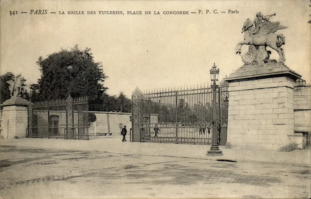 Paris — Die Tuileries-Tore, Place de la Concorde — P. P. C. — Paris - Vorderseite