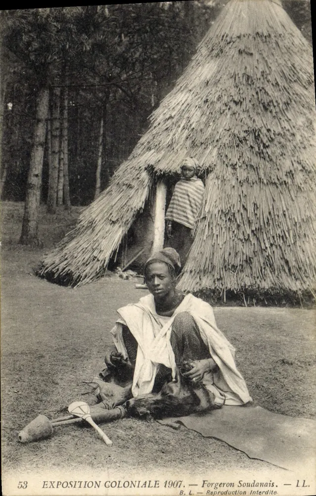 Fabbro del Sudan — Esposizione Coloniale 1907 — L.L. - Voorkant