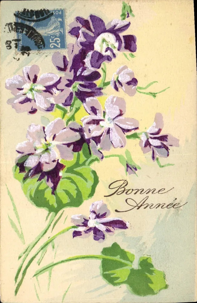 Violette — Frohe Neujahr — A. N. Paris - Vorderseite