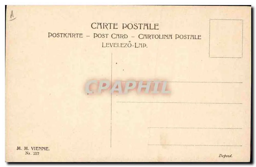Frau und Kind mit Blumenstrauß — Guten Jahresbeginn — M. M. Vienne, Nr. 237 - Rückseite