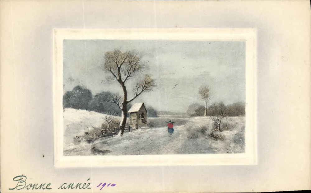 Paisagem invernal — Boa Ano 1910 — V. K. VIENNE 5064 - Frente
