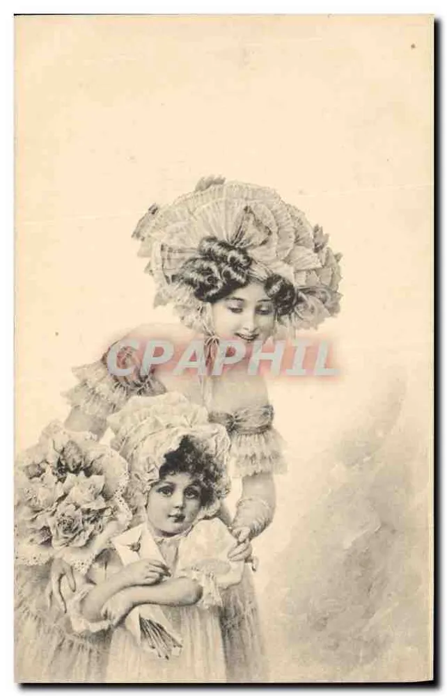 Frau und Kind in Ballkleidung — Verlag M. M. Vienne - Vorderseite