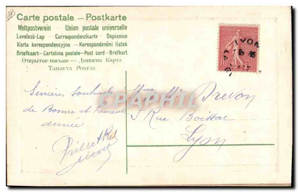 Violets und Landschaft — Aufrichtige Wünsche — Multisprachige Karteikarte - Rückseite