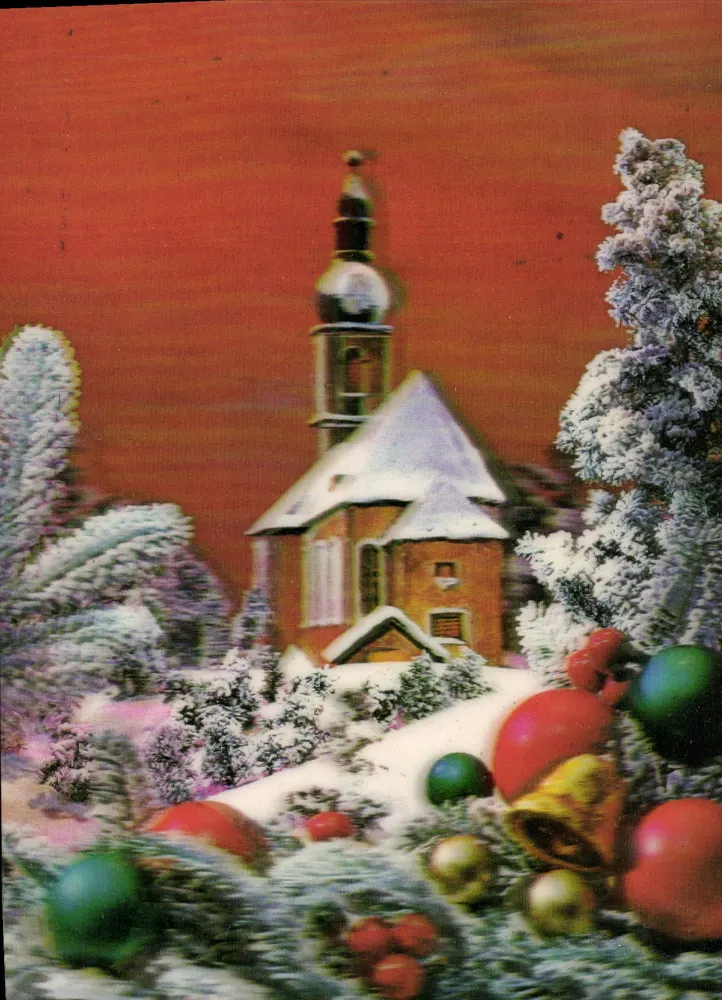 Igreja nevada — decoração de Natal — n° PK-384 CI - Frente