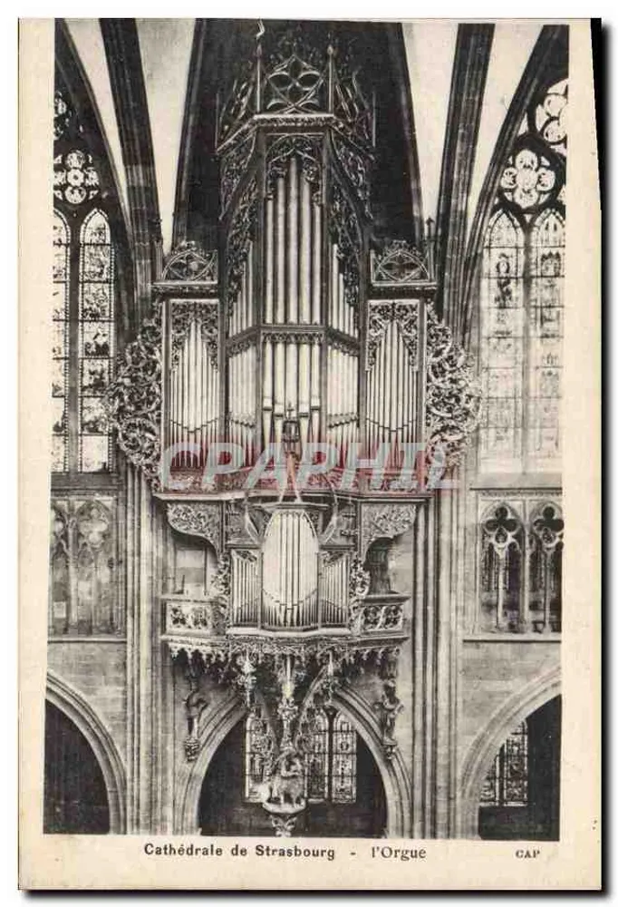 Catedral de Estrasburgo — o Órgão — Bilhete postal antigo - Frente