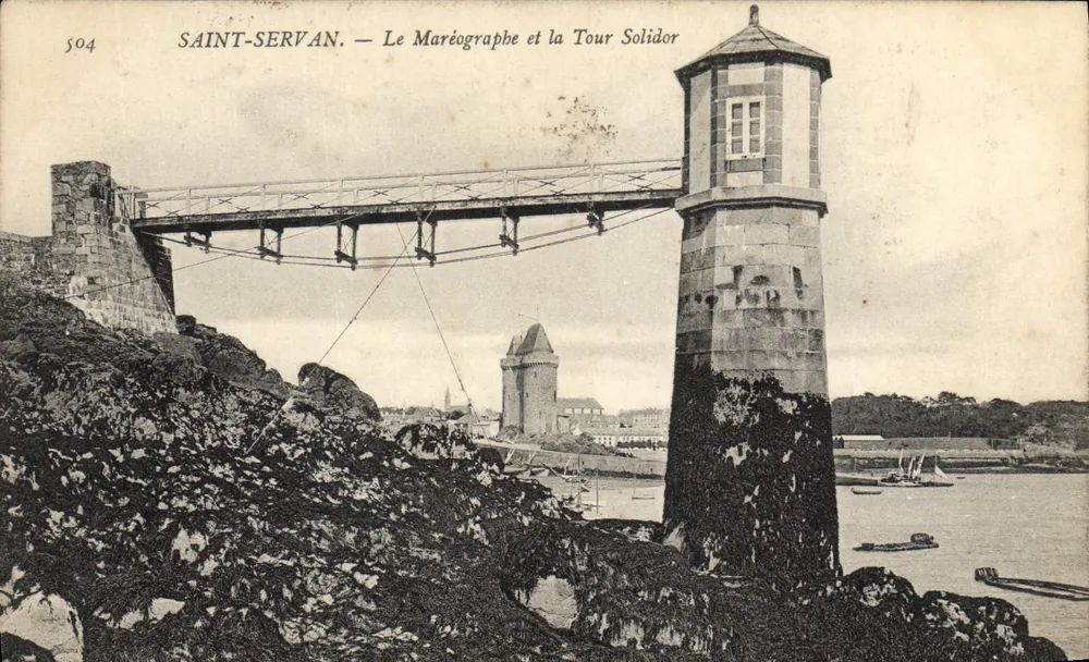 Saint-Servan — O Marégrafo e a Torre Solidor — Editor desconhecido, n° 504 - Frente